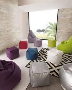 Art. 830 Dado, Pouf in removable eco-leather, high quality