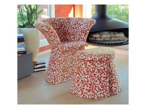 Flower cod. 66 pouf, Pouf with polymer structure, covered in fabric