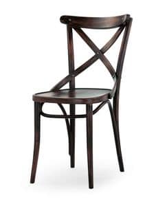 Croce, Wooden chairs without armrests, for restaurant and bar
