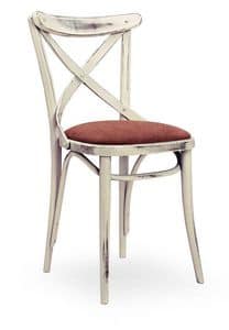 Croce Imb, Chair in solid wood, upholstered seat