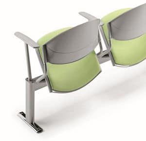 DELFI A086, Chair on beam, padded seat, for waiting rooms
