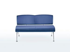 Kondor, Modular bench, upholstered seat and back, for waiting areas