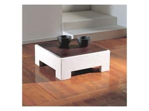 Parapan, Square coffee table with wooden top, stone base