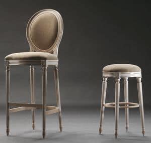 LUIGI XVI barstool 8479B, High barstool, in Louis XVI style, for historical bars