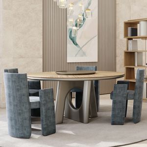 AXTRA AXTRATATO / round table, Round wooden table with sculptural base