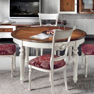 Style NOVITA-H593, Round inlaid table, classic style