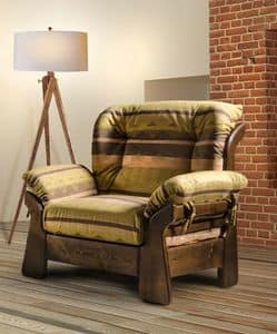 New Jersey armchair, Rustic armchair, with welcoming shapes