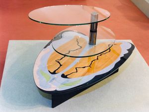 Art. 234, Coffee table for living room with 2 glass shelves