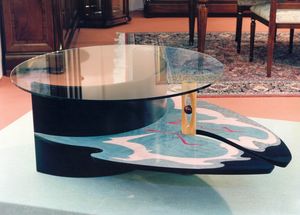 Art. 235, Polychrome coffee table with glass top