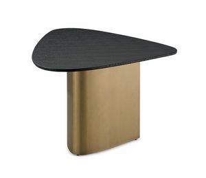 Fuoriserie Art. E17/P, Side table with lacquered top, with burnished brass metal base