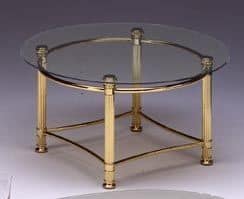 IONICA 662, Round table for modern living room, glass top