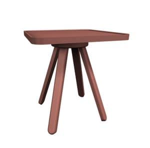 Popsicle little table, Wooden little table, with rounded workings