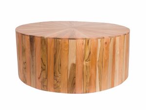 Remix 0499, Round table made from various types of wood