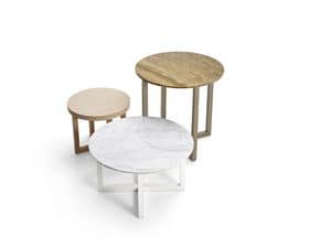 Sidney round coffee table, Set of round small tables, for modern environments