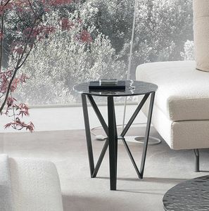 SPIDER CORNER TL168, Side table with wavy glass top