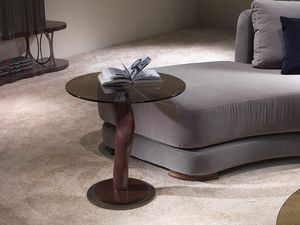 TL42C small table, Side table with bronze glass top
