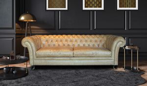 CAMBRIDGE, Tufted sofa with a deep and welcoming seat