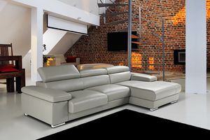 Pacifico, Leather sofa with reclining seat and back