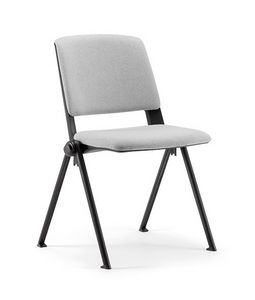 Clio Soft 01, Padded chair, with plastic structure, stackable