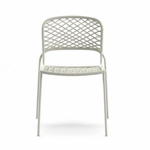 Eau Rouge, Stackable chair in metal and nautical rope