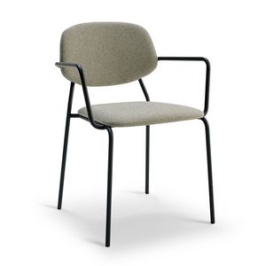 Jazz armchair, Stackable chair with armrests, metal structure