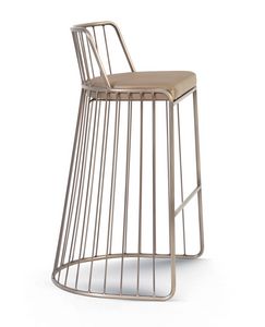 Gabby, Metal stool with padded seat
