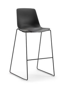 Java Plastic Stool, Metal stool with plastic monocoque