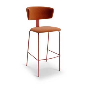 Line 3 metallo stool, Metal stool with enveloping backrest