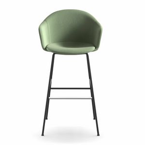 Mni Armshell fabric ST-4L, Stool with metal base, with fire retardant foam