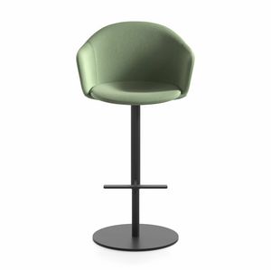 Mni Armshell fabric ST-S-A, Swivel stool in metal, upholstered shell