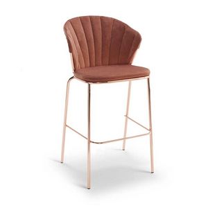 Vanity stool, Metal stool with wide and enveloping lines