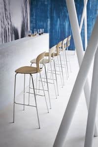 Blog Stool 68, Metal barstool with seat made of polymer, for Hotel