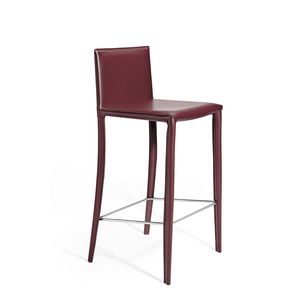 Jury SG, Modern barstool in leather, for kitchens and restaurants