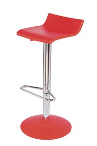 Over T, Linear adjustable barstool with chromed steel base