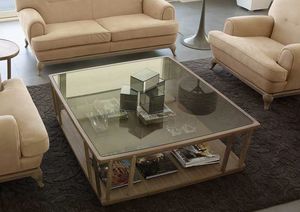 Dedalo coffee table, Modern coffee tables in wood and glass