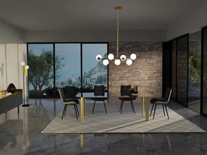 s77 gordon, Modern dining table with glass top
