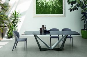 VELAR TP172, Fixed table with painted metal and polyurethane base