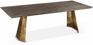 Icaro table, Rectangular table with iron base