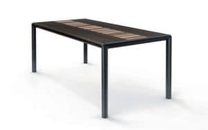 OLIMPO 1.8 BCWENGE, Rectangular table, weng top, black steel structure