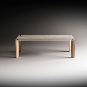 Horus Art. EHO001, Elegant dining table with wooden legs