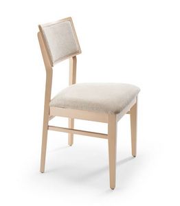 Flo 1, Wooden chair, upholstered seat and back