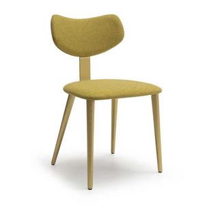 Line 2 legno chair, Contemporary and versatile chair, in curved wood