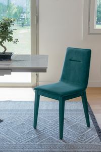 LISBONA SE528, Wooden chair, upholstered in soft microfiber