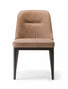 LOTUS SIDE CHAIR 063 S, Upholstered chair with wooden legs