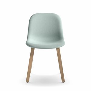 Mni Fabric WL, Modern chair with wooden base