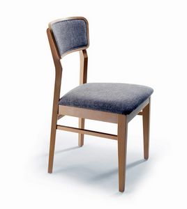 Met 1, Wooden chair, upholstered seat and back