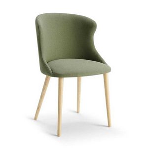 Ola chair, Wooden chair, with sinuous shaped backrest