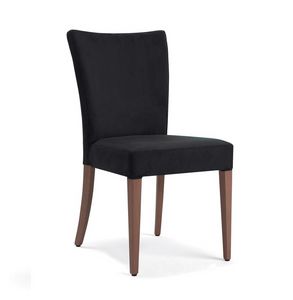 Vela, Chair in beech wood, with upholstered seat and back