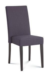 Wally, Upholstered dining chair, wooden legs