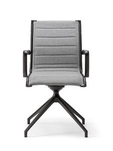 Aalborg Line 04 BK, Swivel chair with black finish metal structure